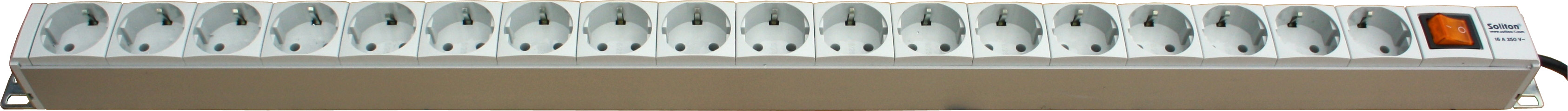 Вертикальный PDU, S-18, 18 Schuko, 16A, ввод Schuko, S-18