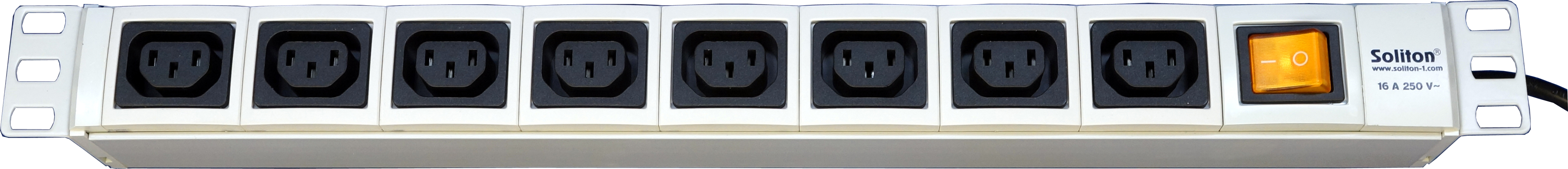 Вертикальный PDU, S-8 IEC320C13, 10 Schuko, IEC C13, IEC C19, 16A, ввод IEC C14, S-8 IEC320C13