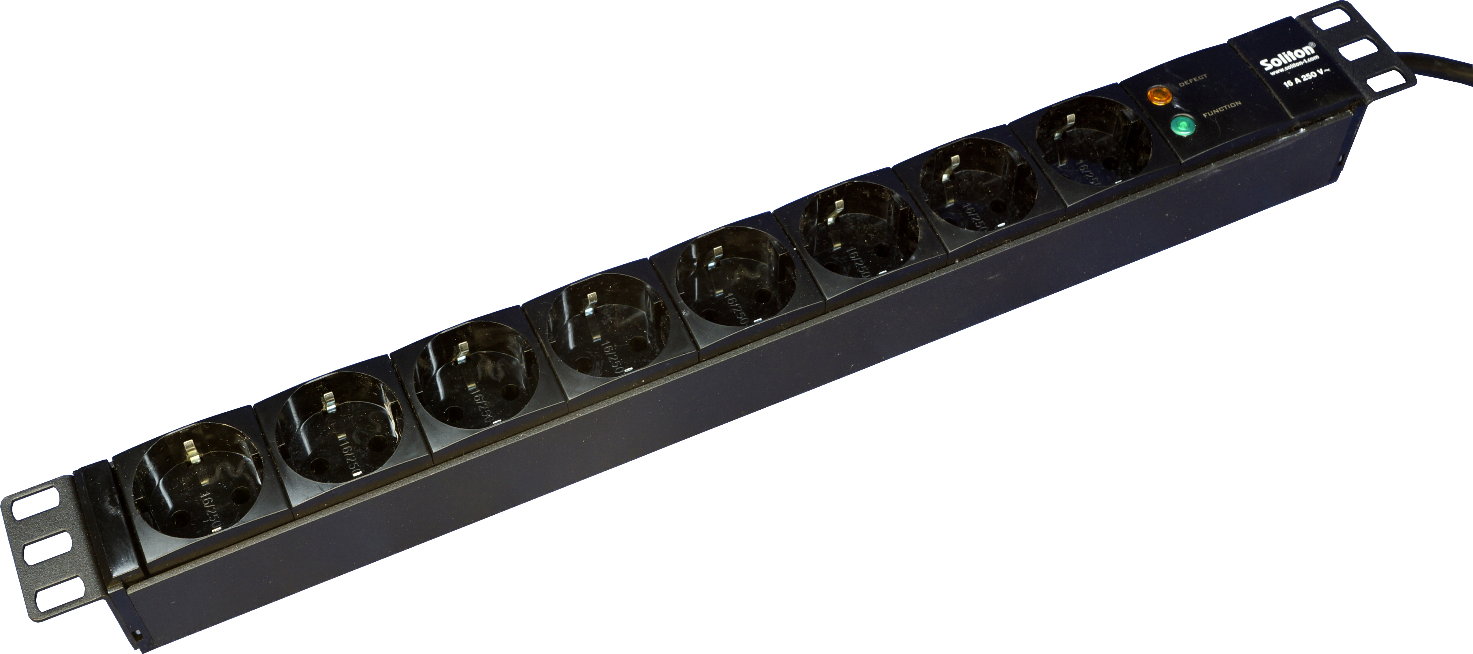 Вертикальный PDU, SP-8, 8 Schuko, 16A, ввод Schuko, с УЗИП, SP-8