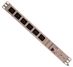 Блок розеток 19” 1U, S-6IEC320C13 (AB), 6 Schuko, IEC C13, IEC C19, 16A, ввод IEC C14, S-6IEC320C13 (AB)