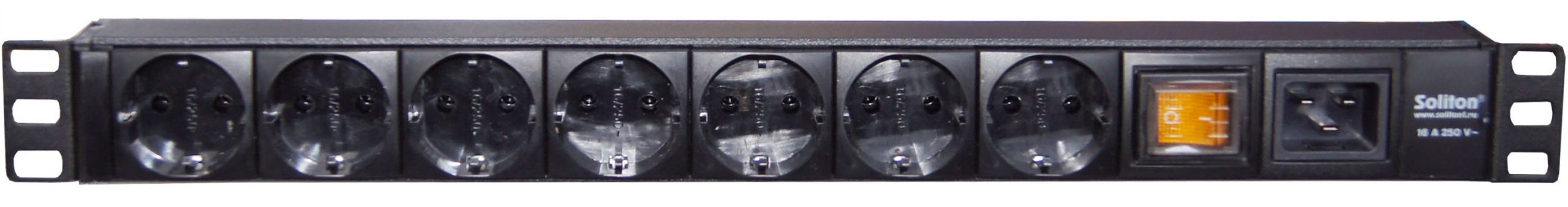 Вертикальный PDU, S-7-C20, 7 Schuko, 16A, ввод IEC C20, S-7-C20